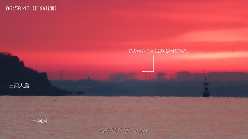 地上付近に空気の層ができている様子