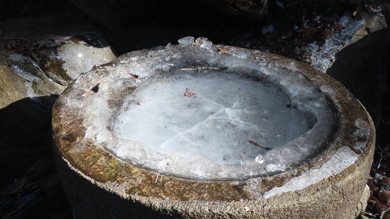 凍結した手水鉢