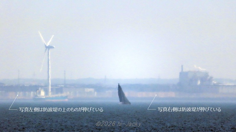 防波堤等が伸びた様子